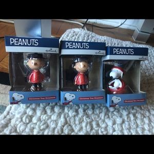 (3) Peanuts Snoopy Charlie Brown Xmas Ornaments
